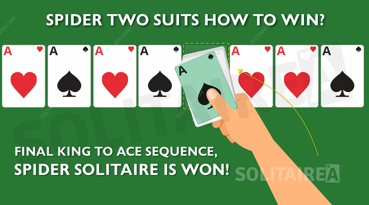 Spider Solitaire 2 Suits - วิธีชนะ!