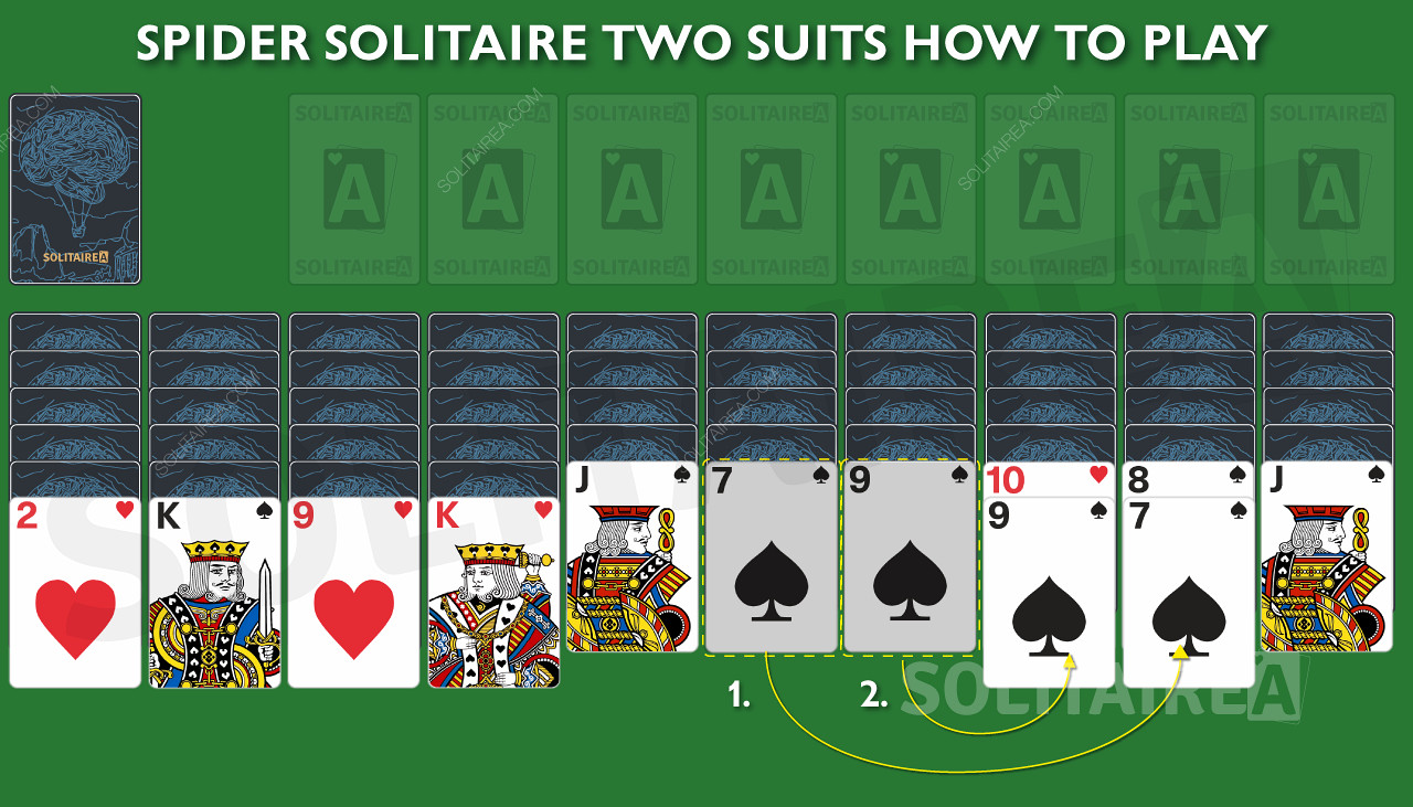Spider Solitaire two Suits - วิธีเล่น